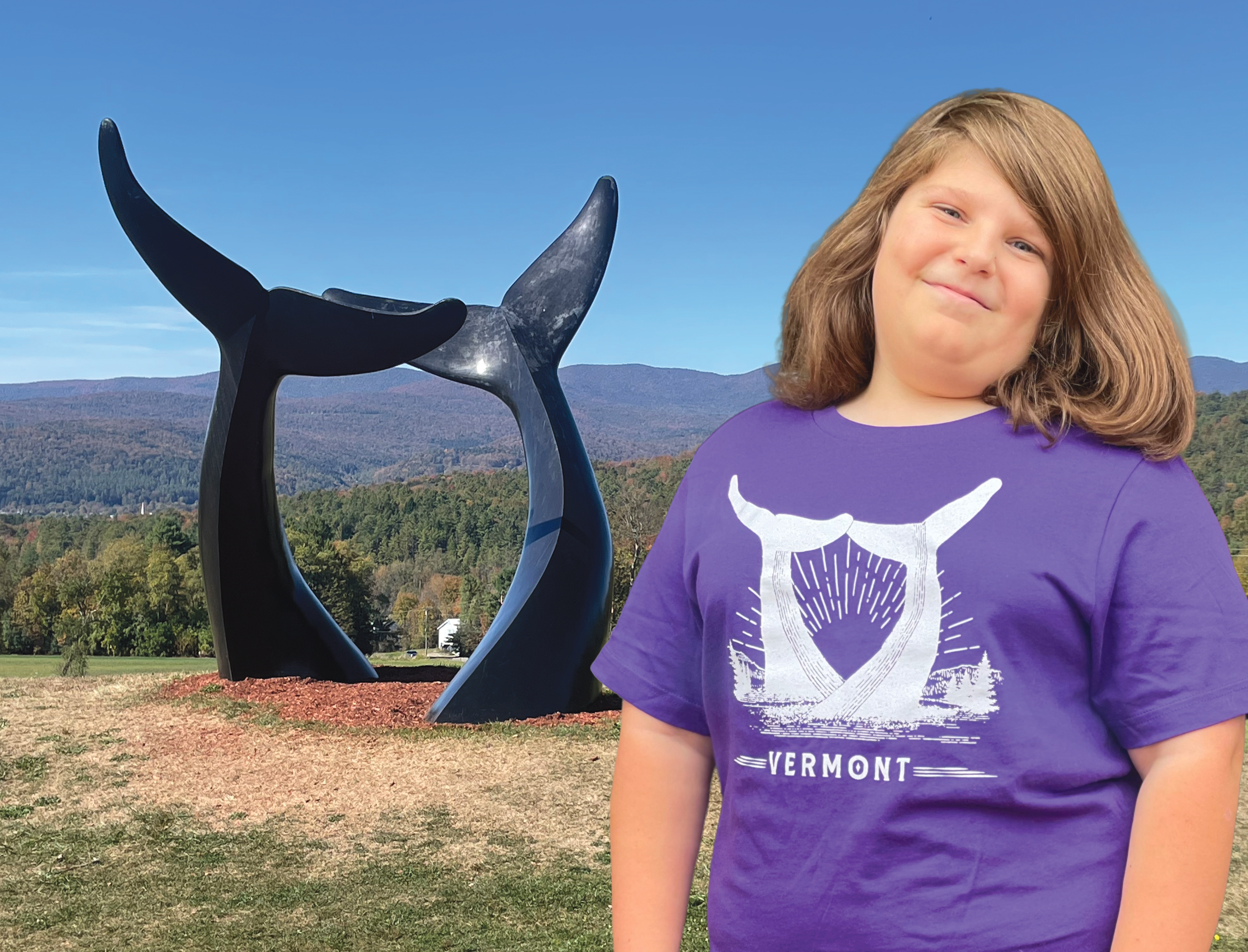Whales Tails Vermont apparel beside Whale Dance